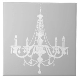 Chic White and Gray Chandelier Fliese