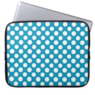 Chic White auf Blue Jumbo Polka Dots Laptop-Sieb Laptopschutzhülle