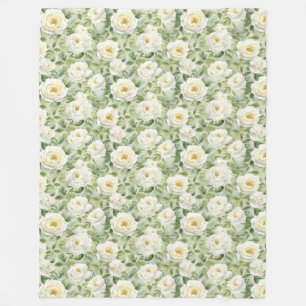 Chic White Blume Brautparty Fleecedecke