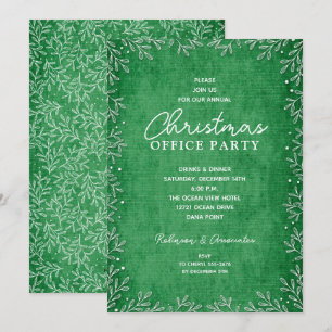Chic White Botanicals Grüne Weihnachtseinladungen