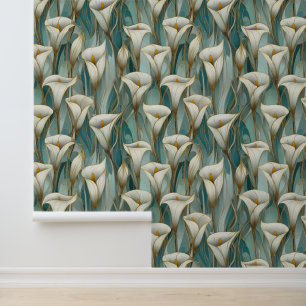 Chic white cala pattern tapete