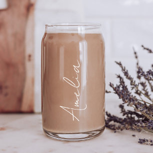 Chic White Calligraphy Script Monogram Dosenglas