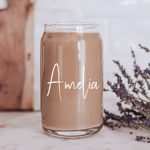 Chic White Calligraphy Script Monogram Dosenglas