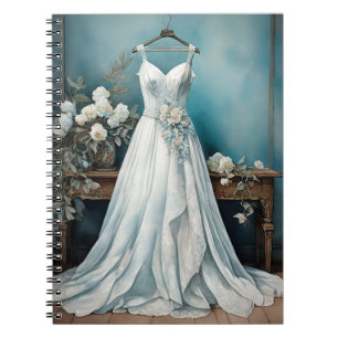 Chic White Dress Wedding Notizblock