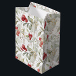Chic White Elegant Grüne Botanische Weihnachtszeit Mittlere Geschenktüte<br><div class="desc">. Diese Tasche ist in zeitlosen Weihnachtsfarben mit Rottönen, lebendigen Grüntönen und elegantem Elfenbein gestaltet und strahlt den Charme eines Urlaubs aus. Der weiße Hintergrund verleiht dem Gaumen eine Touch von Eleganz und macht es zu einem wahren Erlebnis. Diese vielseitige Geschenktasche ist die perfekte Touch für jedes Geschenk, egal, wie...</div>