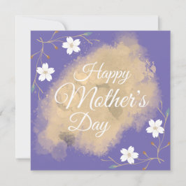 Chic white floral elegante lila Mutter Tag Feiertagskarte