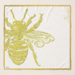 Chic White Gold Bee Scarf Schal<br><div class="desc">Die Chic Golden Bee Es ist eine grafische Metapher für Sie erstellt.
Sie können den Text mit Ihrem Namen oder Ihrem Kundennamen oder einer beliebigen Phrase, die Sie Inspiriere, personalisieren.</div>