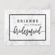 Chic White & Gray Marmor wird meine Bridesmaid sei