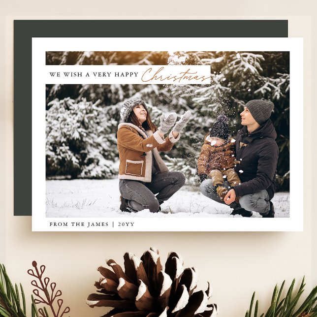 Chic White & Green Happy Weihnachten (Von Creator hochgeladen)