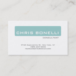 Chic White Light Blue Trendy Business Card Visitenkarte