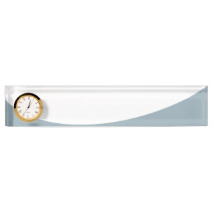 Chic White Light Slate Flag Bottom Curve Uhr Namensplakette