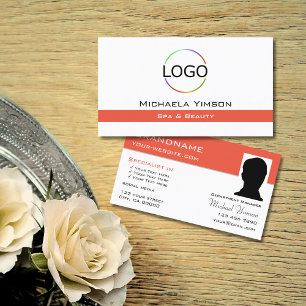 Chic White Lmon mit Logos und Foto Beruflich Visitenkarte