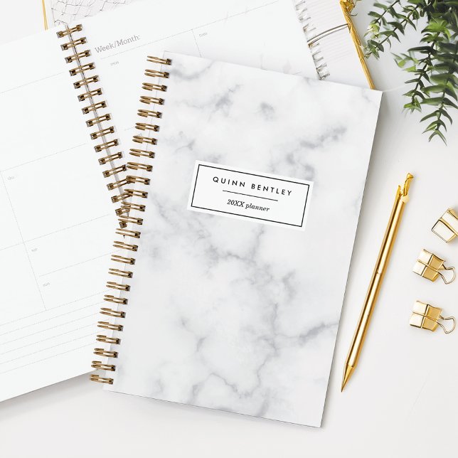 Chic White Marble Personalisiert Planer (Von Creator hochgeladen)