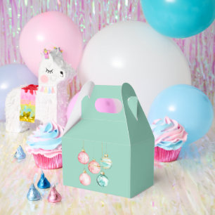 Chic White Mint Pink Gold Weihnachtsschmuck Geschenkschachtel