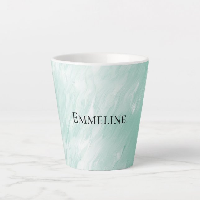 Chic White Mint Weihnachten Milchtasse (Vorderseite)