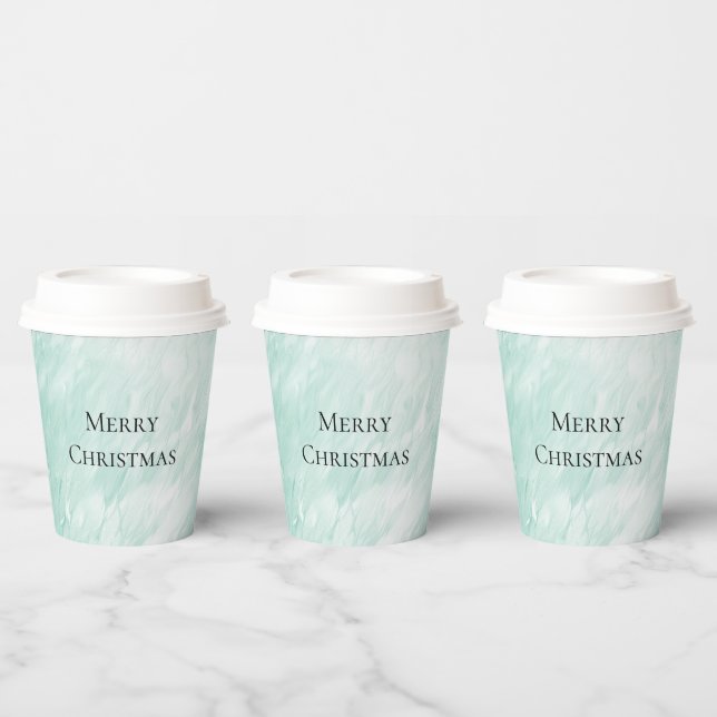 Chic White Mint Weihnachten Pappbecher (Multi)