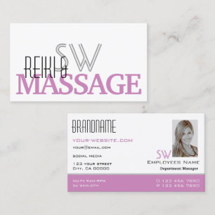 Chic White Pink Stilvolle Einfache Monogramm und F Visitenkarte