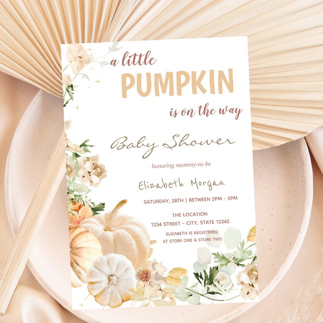 Chic White Pumpkins Blume Einladung (Von Creator hochgeladen)