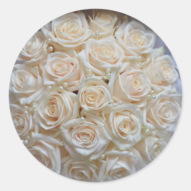 Chic White Rose Umschlag Aufkleber und Stickers (Vorderseite)