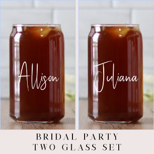 Chic White Script Junggeselinnen-Abschied Wedding Dosenglas