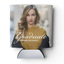 Chic White Script Overlay Graduate Foto Party