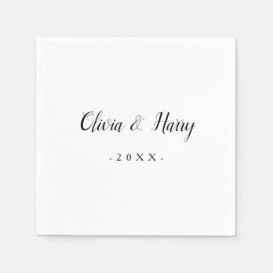 Chic White Wedding Paper Napkin Serviette