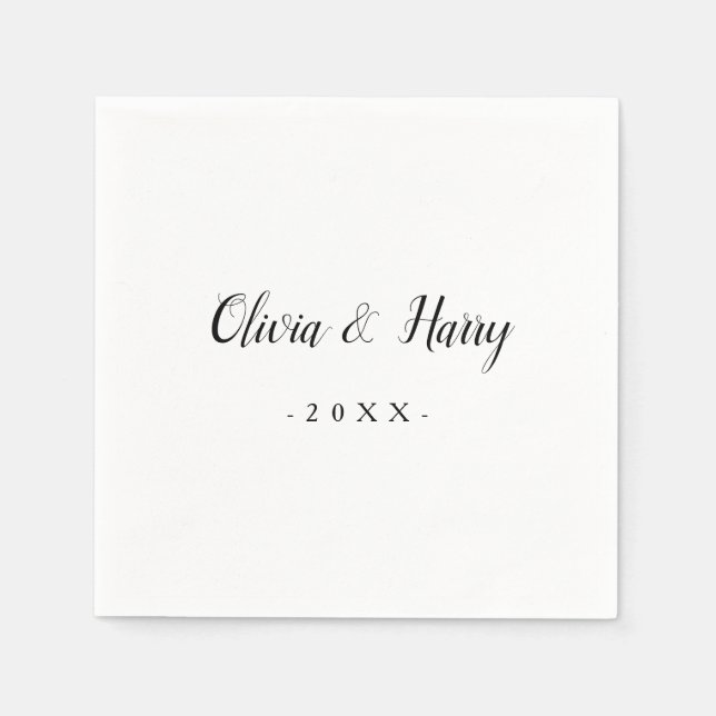 Chic White Wedding Paper Napkin Serviette (Vorderseite)