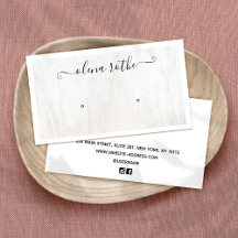 Chic White Wood Earring Display