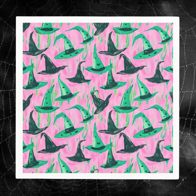 Chic Wicked Hexe Hats Grün und Schwarz Serviette (Von Creator hochgeladen)