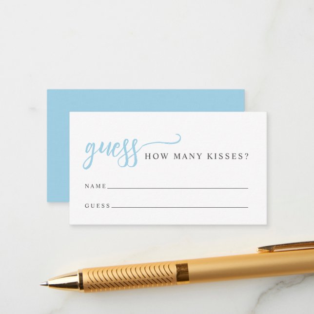 Chic Wie viele Kisses Brautparty Game Begleitkarte (Vorderseite/Rückseite Beispiel)