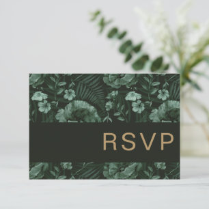Chic Wild Blume Flasche Grüne Hochzeit RSVP Karte