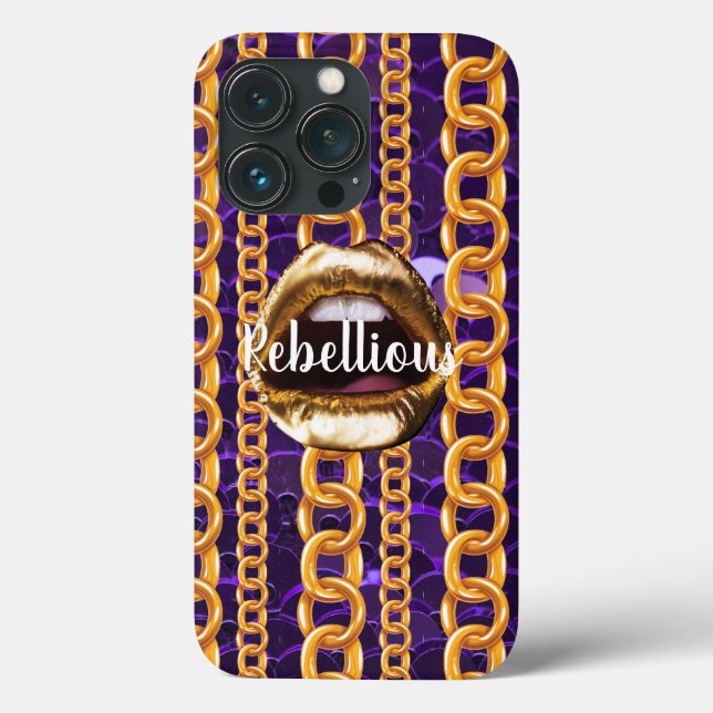 Chic Wild Pattern Gold Lips Geschenk Schönheit Gir Case-Mate iPhone Hülle (Rückseite)