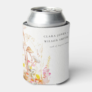 Chic Wildblume Pilz Herbst Botanische Hochzeit Dosenkühler