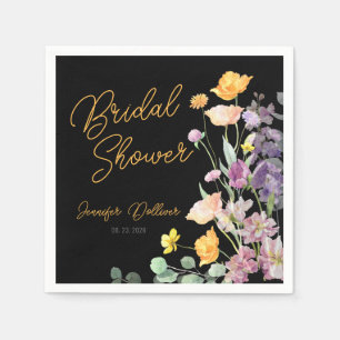 Chic Wildblume Script-Brautparty Serviette