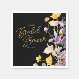 Chic Wildblume Script-Brautparty Serviette