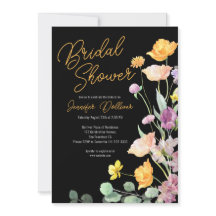 Chic Wildblume Script Bridal Dusche Einladung