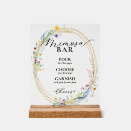 Chic Wildblumen Bridal Brunch Mimosa Bar Acrylschild