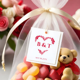 Chic Wildflowers & Branches Heart Shape Initials Gummistempel