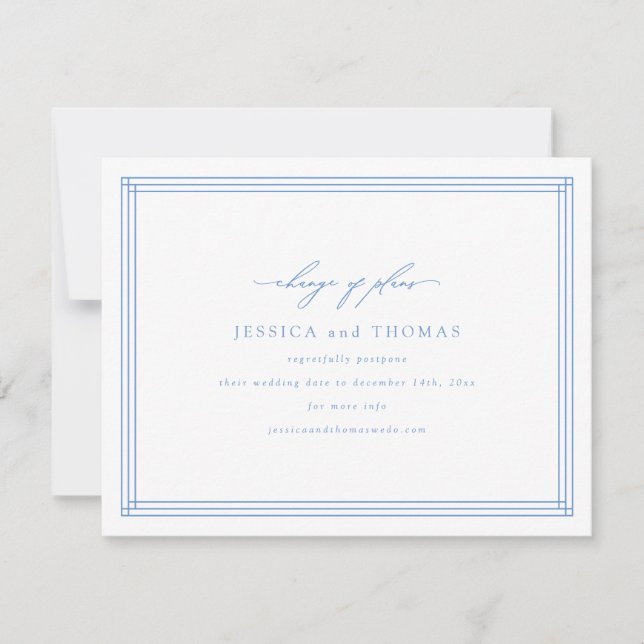 Chic Window Wedding Postponement Ändern Sie das Da Ankündigung (Vorderseite)