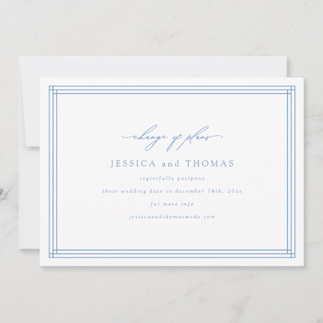 Chic Window Wedding Postponement Änderung des Datu Ankündigung (Vorderseite)