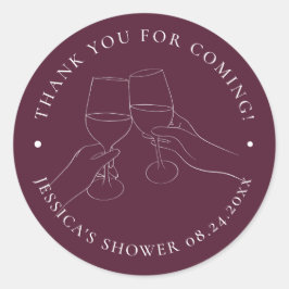 Chic Wine Brautparty Runder Aufkleber