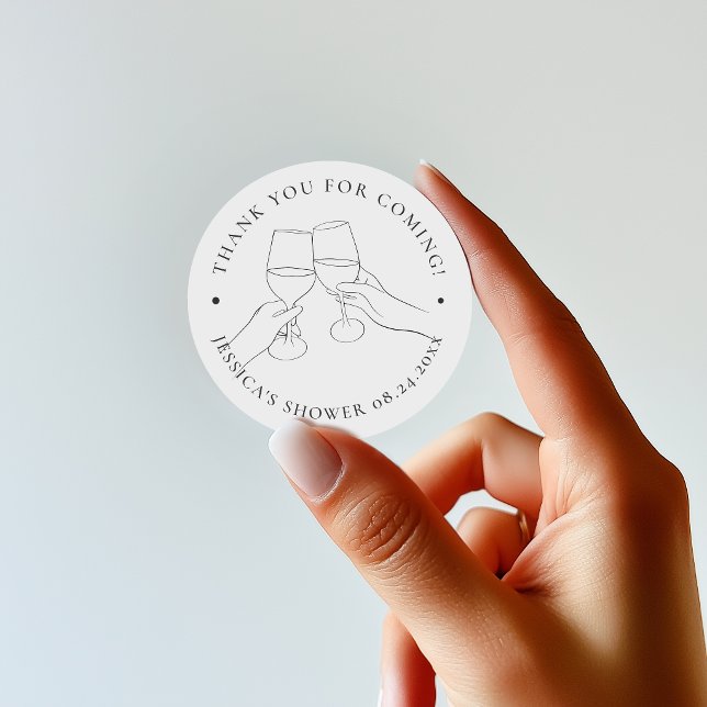 Chic Wine Brautparty Runder Aufkleber (Von Creator hochgeladen)