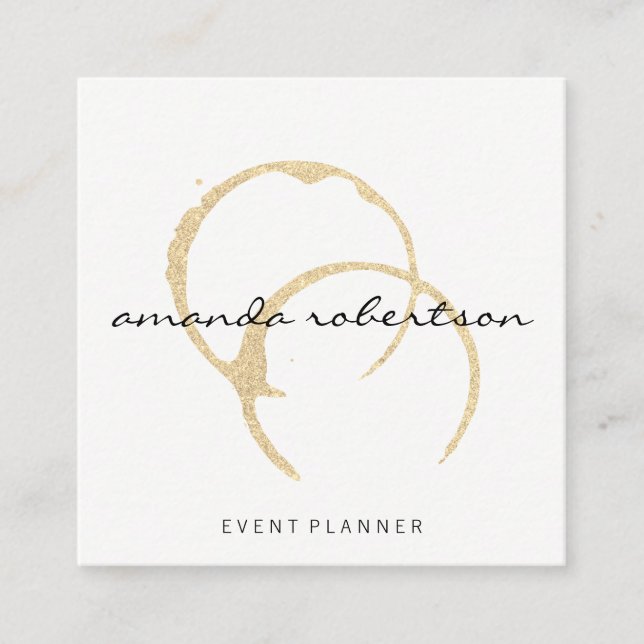 Chic Wine Stain Quadratische Visitenkarte (Vorderseite)