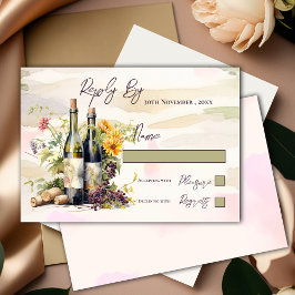 Chic Winery Rustic Grapevine Inspirierte Hochzeit RSVP Karte