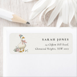 Chic Winter Goose Christmas Holiday Address