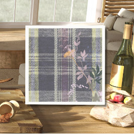 Chic Winter Karo Blumenbeete Kariert Bauernhof Serviette