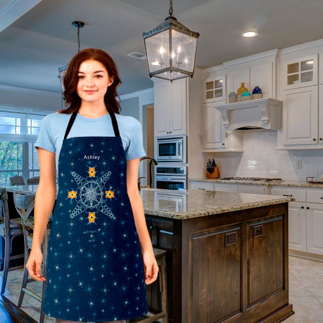 Chic Winter Snowflake Kiss Muack S!! Eigener Text Schürze (Von Creator hochgeladen)