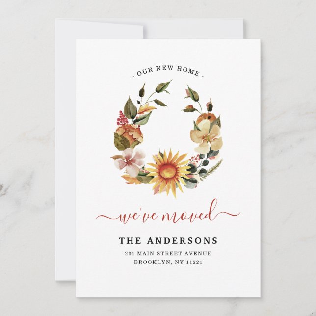 Chic Wir bewegen Herbst-Fall-Blumenbeschlag Ankündigung (Vorderseite)