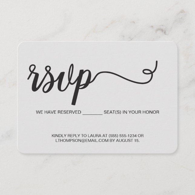 Chic Wir haben reservierte Plätze für Sie Vorlage (Vorderseite)