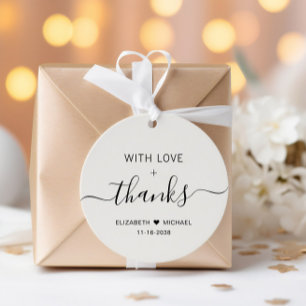 Chic With Love Cream Hochzeit Danke Geschenkanhänger